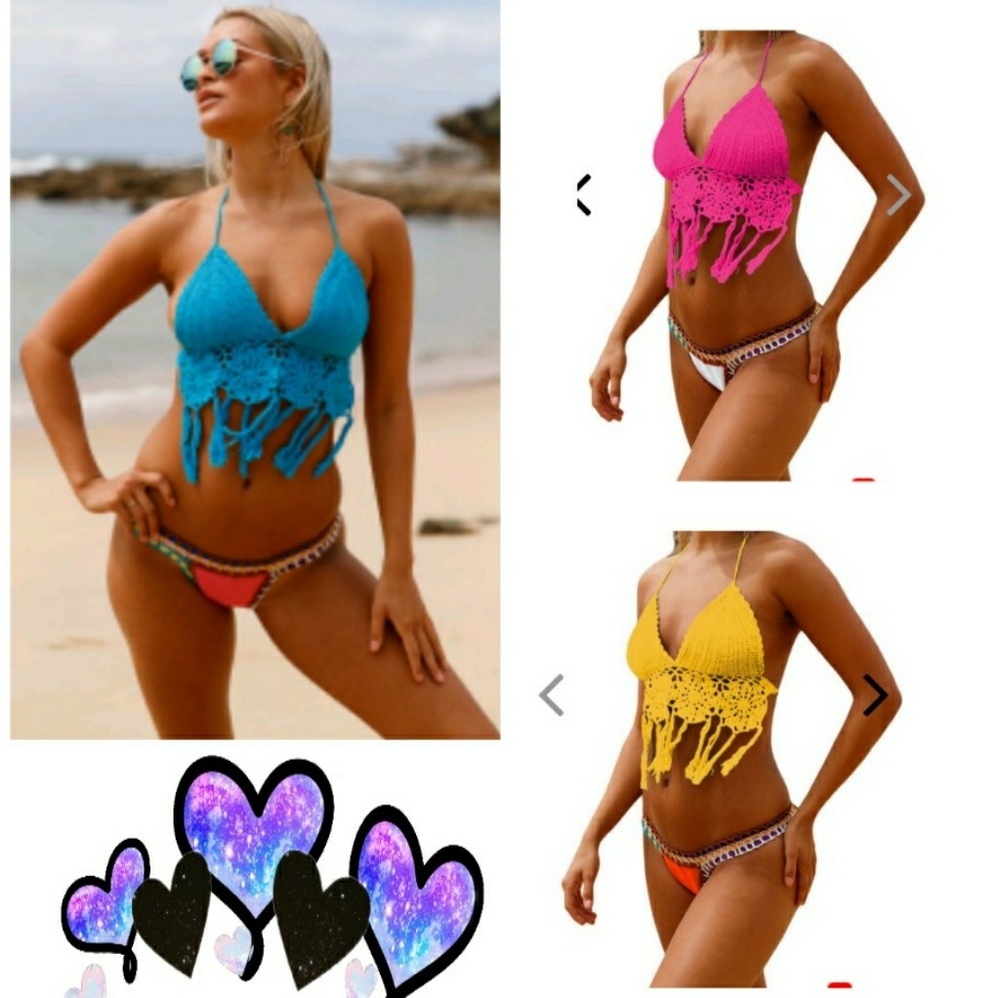 Crochet Bikini Top with Neoprene Bottom